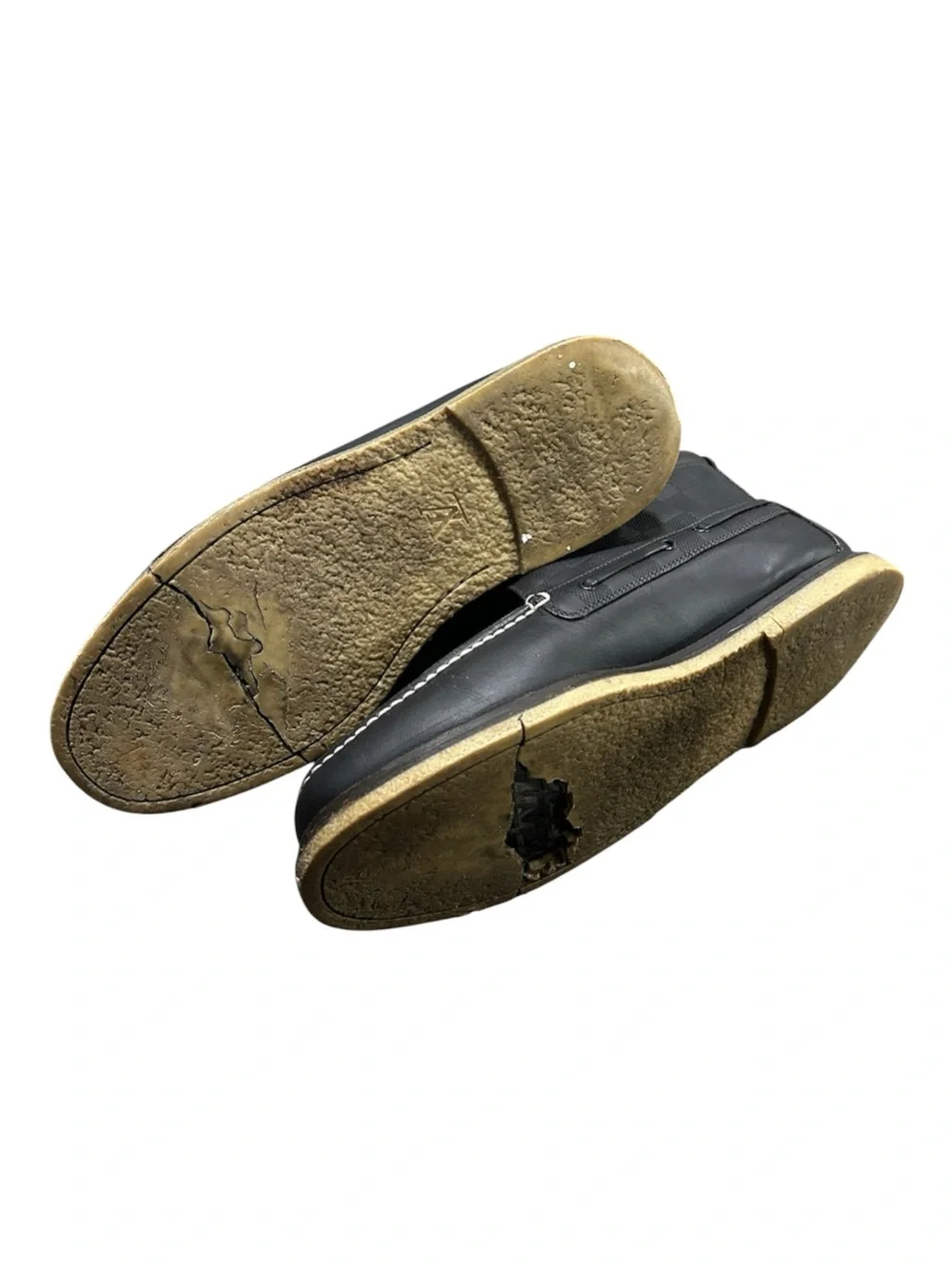 Louis Vuitton Black Leather Chukka Boots with White Stitching